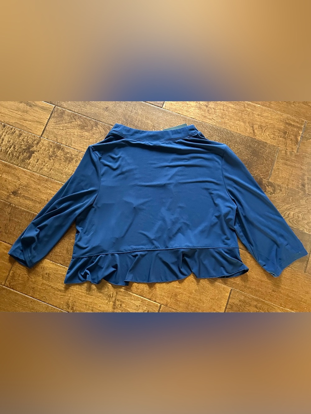 New with tags Just Love navy blue ruffle cardigan, women’s plus size 2X. - Picture 3 of 10